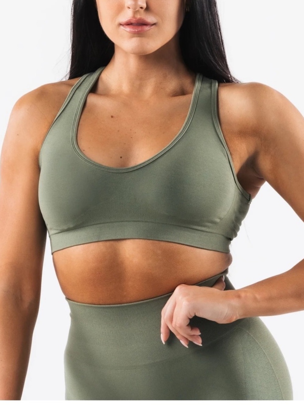 ALPHALETE AMPLIFY CONTOUR BRA NOBLE GREEN